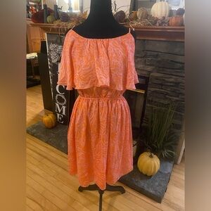 Lilly Pulitzer Plus Size Flounce Floral Orange Dress Resort/Palm